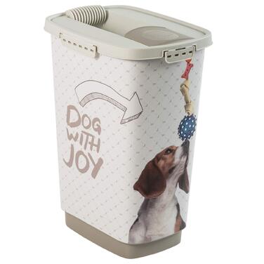 Контейнер для корму тварин Rotho MyPet Cody 25л з кришкою та дозатором, пластик BPA-free, антрацит/білий, 33x25x46.3 см