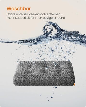 Ліжко для собак Feandrea XL, плюшеве, 110 x 73 см, для великих собак, м'яке, миється, нековзне, сірий PGW293GN01 (L 95 x 60 x 10 см)