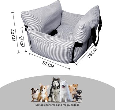 Автокрісло для собак Strusery, до 6 кг, блакитне, середнього розміру