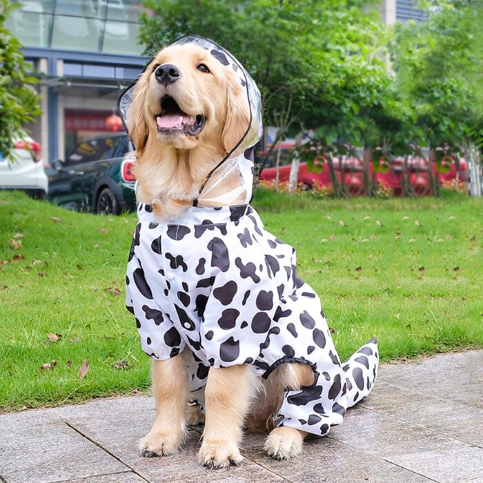 Водонепроникний дощовик для собак з капюшоном, форма тварини, розмір 5XL (4XL: Довжина спини: 53 см, Обхват грудей: 73 см)