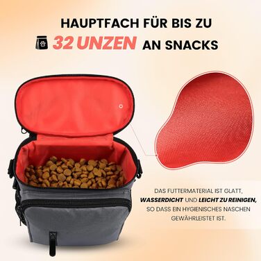 Сумка для ласощів для собак, мішок для тренувань з блискавкою, поясна сумка для собак з дозатором кульок, сумка для ласощів для подорожей та прогулянок