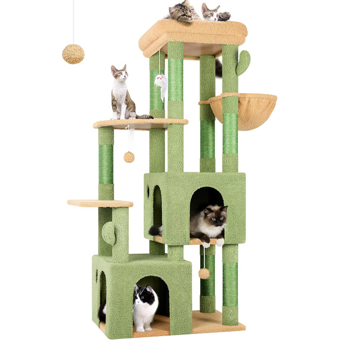 Драбина-будинок для котів Globlazer XL, 156 см, сірий, з будиночком та когтеточками