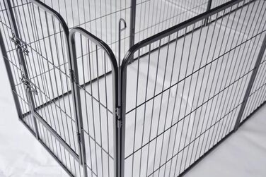 Вигул для цуценят, вольєр, загон для собак, клітка для собак, огорожа для тварин, клітка для дрібних тварин, переносна клітка, вигул для кроликів, кемпінговий забір, кемпінгове огородження, 12 елементів, 80 см