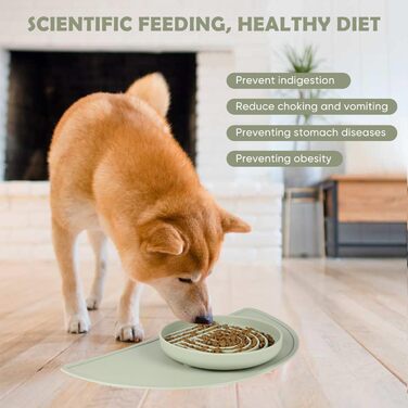 Силіконова миска для собак Slow Food, анти-нудотна миска, нековзна миска, силіконова миска для тварин (зелена)