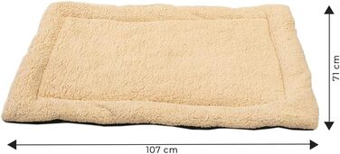 Лежак для собак і котів MaxxPet, 107x71 см, кремовий, м'яка подушка для домашніх тварин