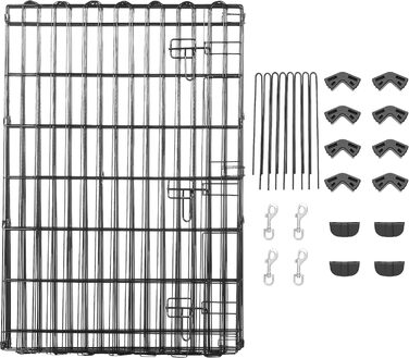 Клітка-вольєр для собак та інших тварин Amazon Basics, металева, складна, з дверцятами, 91 см, чорна