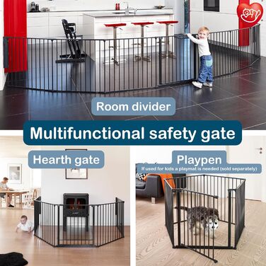 Захисне огорожа BabyDan Flex XXL, 90-350 см, чорна – захист дитини, для каміну, сходів, поділу кімнати, виготовлено в Данії