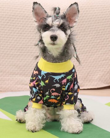 Костюм динозавра для собак CuteBone, піжама з еластичного спандексу, кристанового оксамиту, тепла та м'яка одежда для маленьких собак, теплий халат для домашніх тварин, COSP01S-DE S