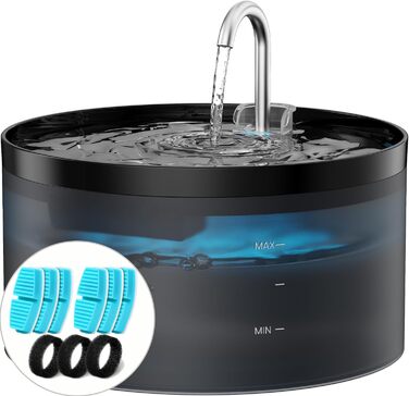 Автоматичний фонтан для котів BEMOONY 3.2 л з фільтрами, ультратихий, з LED підсвіткою, для сімей з кількома домашніми улюбленцями