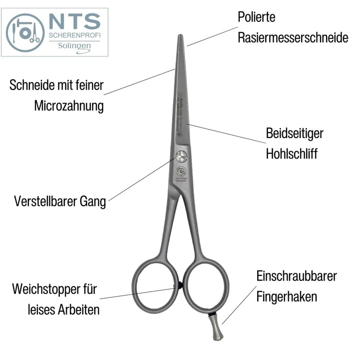 Професійна перукарська ножиці May Lily Line, 5.5'' (14 см), ручна робота, мікрозубчасті, Solingen