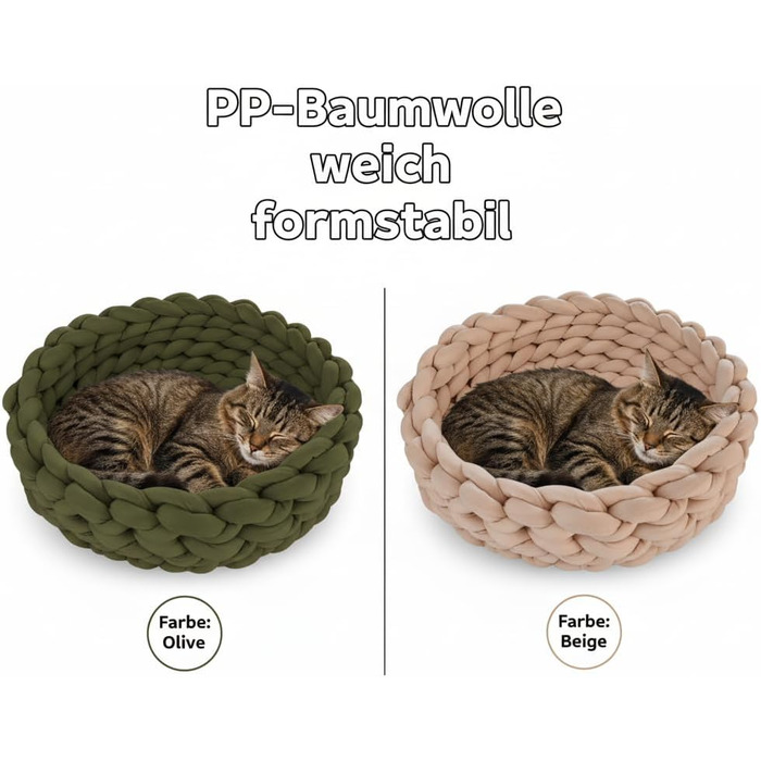 Клітка-гніздишко для котів, 40 см, зелена | Зручне ліжко-кошик для котів з бавовни, для маленьких та середніх котів | Легке, м'яке, миється