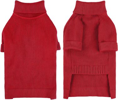 Зелений теплий зимовий пуловер для собак Konvinit, для маленьких та середніх порід (Чихуахуа, Такса, Французький бульдог), з коміром-горловиною, в'язаний, XS (30см обхват грудей)