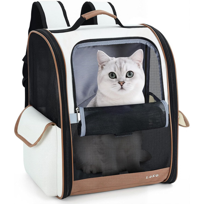 Рюкзак для собак та котів Lekespring (2-8 кг), сірий, з сіткою для прогулянок та подорожей