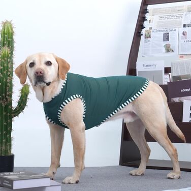 Сорочка для собак Katzinst (2 шт.) - сонцезахист, дихаючий матеріал, для середніх собак, французького бульдога, розмір L (зелений хакі)