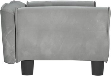 М'яке ліжко для собак та котів з велюру, 70x45x30 см, сірий колір