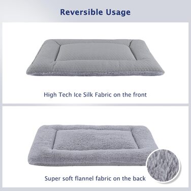 Килимок для собак BVAGSS XH080 (76x50 см, сірий) – двосторонній, прохолодний та теплий, для маленьких, середніх та великих собак