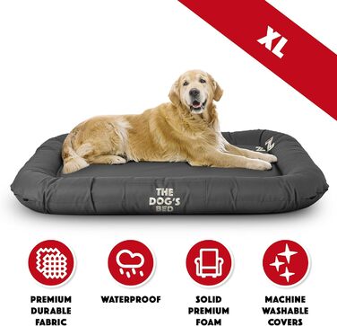 Преміум ортопедичне ліжко для собак, водовідштовхувальне, з ефектом пам'яті, знімні чохли, сірий колір (ZZZZZ), XL