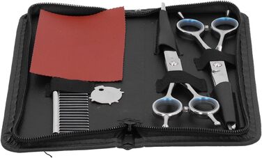 Набір для грумінгу собак: професійні ножиці з нержавіючої сталі, гребінець, прямі та зігнуті ножиці для собак та котів