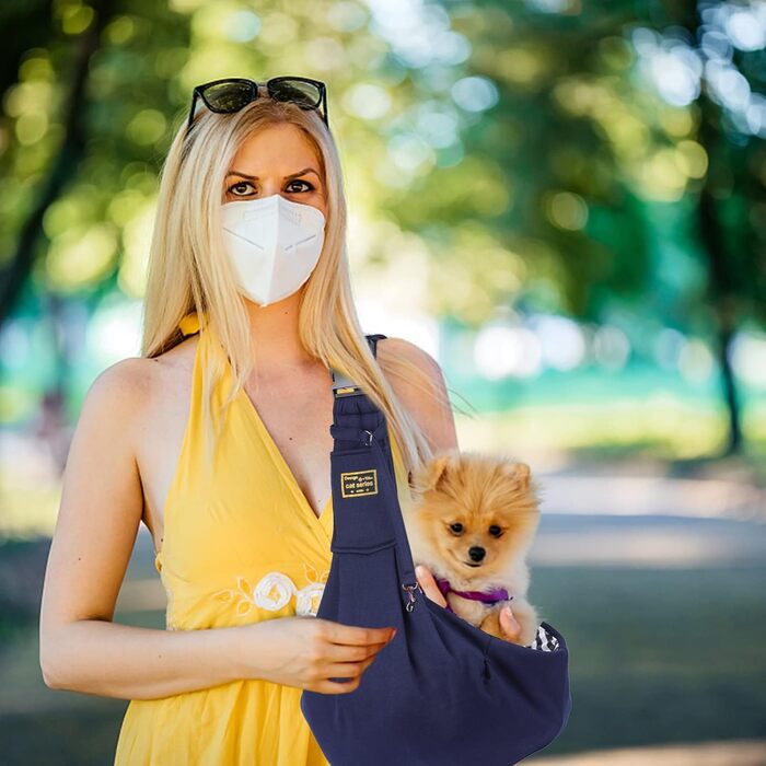 Транспортна сумка для собак та котів з плечовим ременем, для маленьких собак, для подорожей на відкритому повітрі, блакитна