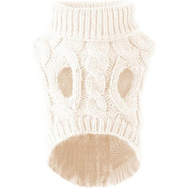 Теплий зимовий пуловер для собак, з флісовою підкладкою, для чихуахуа, такси, осінь-зима (білий, L)