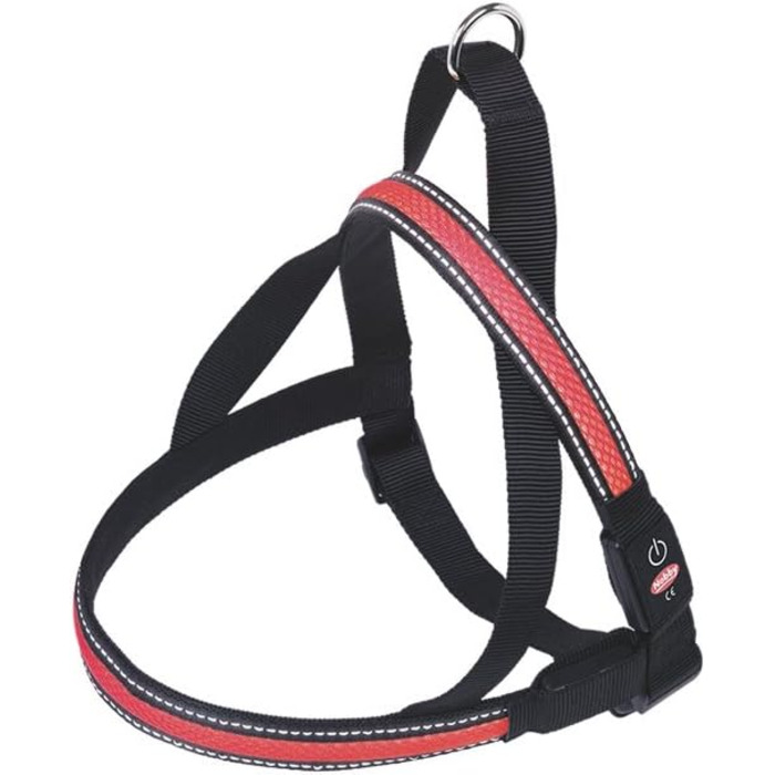 Шлея для собак Nobby FLASH MESH, червона, розмір S (L: 50-65 см, B: 25 мм)