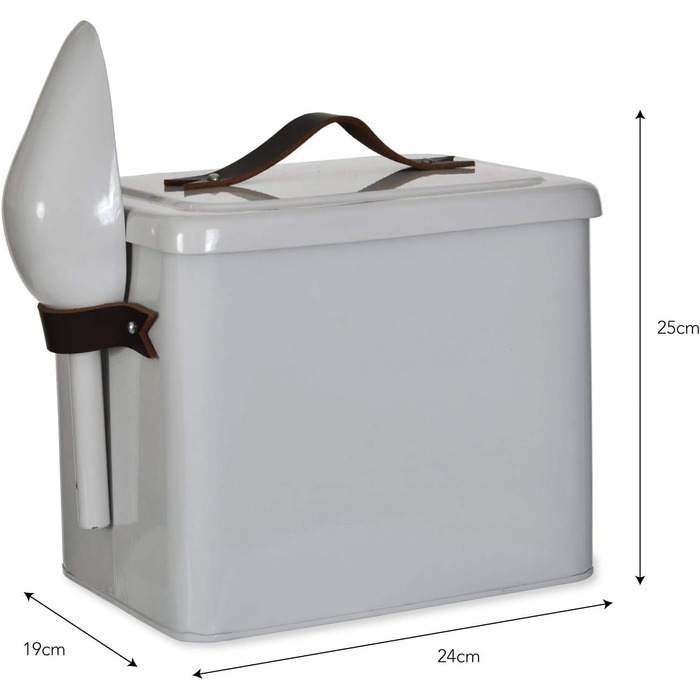 Металева фідер для кормів для собак та котів CKBLTD, 3.5 кг, з лопаткою, герметичний, з ручкою, кремовий