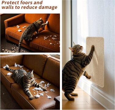 Килимок для дряпання котів, 3 шт., 50x25 см, сізаль, захист меблів та стін