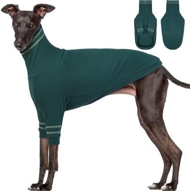Светр для грейхаунда, італійського віндхаунда та віппета. Теплий светр з високим коміром для собак маленьких порід (зелений, L)
