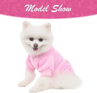 KOOLTAIL Пуловер з капюшоном для собак – теплий, м'який, з отвором для повідка та кишенею, зимовий одяг для собак, кошенят, дівчаток (Small/Medium, Рожевий)