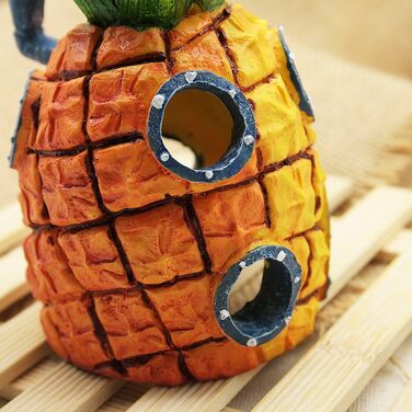 Декорація для акваріума SpongeBob – Ананасовий будинок, Сквідвард, Крабсбургер, фігурки з полімерної смоли, декор для акваріума та тераріуму, 20,3 см