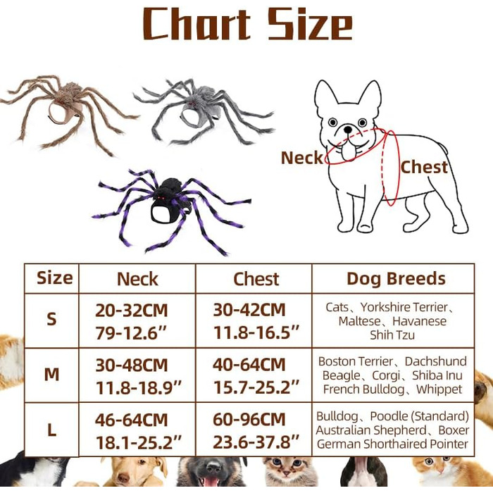 Костюм на Хелловін для тварин BT Bear: Павук, для собак, коричневий, розмір M