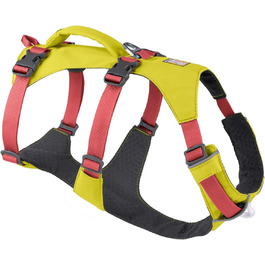 Шлея Ruffwear Flagline з ручкою, легка та регульована, 3 точки кріплення повідка, посилені ремені та міцний металевий V-подібний кільце, колір зелений, розмір S (56–69 см) для собак