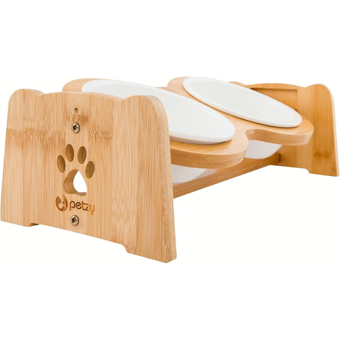 Преміум годівниця для собак та котів Petzy Ceramic, 350 мл | Регульована висота, антиковзаюча підставка, ідеальна для маленьких тварин