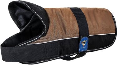 Накидка для собак Knuffelwuff 13929-022, функціональна тканина, світловідбиваюча, з коміром, коричнево-чорна, 65 см