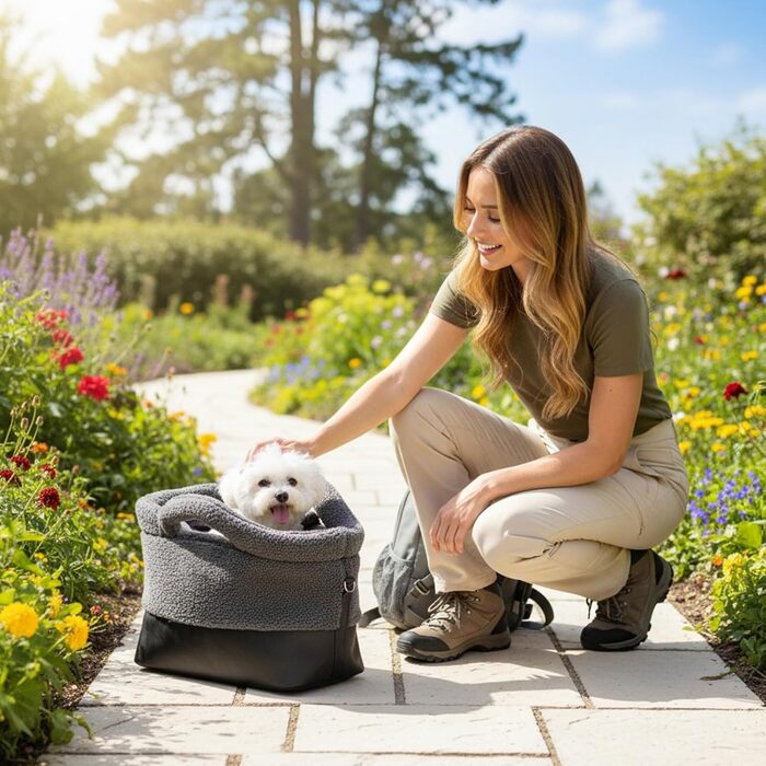 Транспортна сумка для котів Gihioue | Водонепроникна сумка-переноска на плече з безпечним замком, для маленьких та середніх порід, сірого кольору