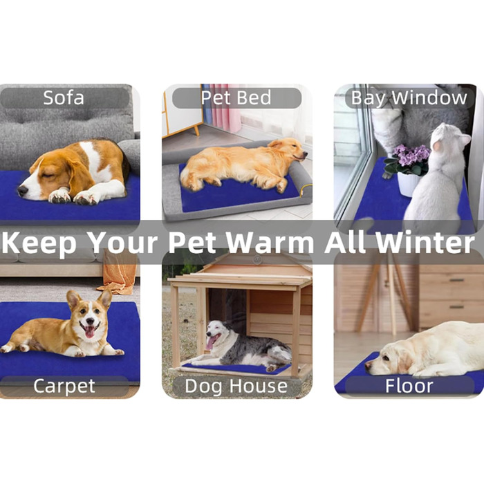 Нагрівальний килимок для котів та собак YOUTHINK - електричний, 7 температурних режимів, водонепроникний IP67