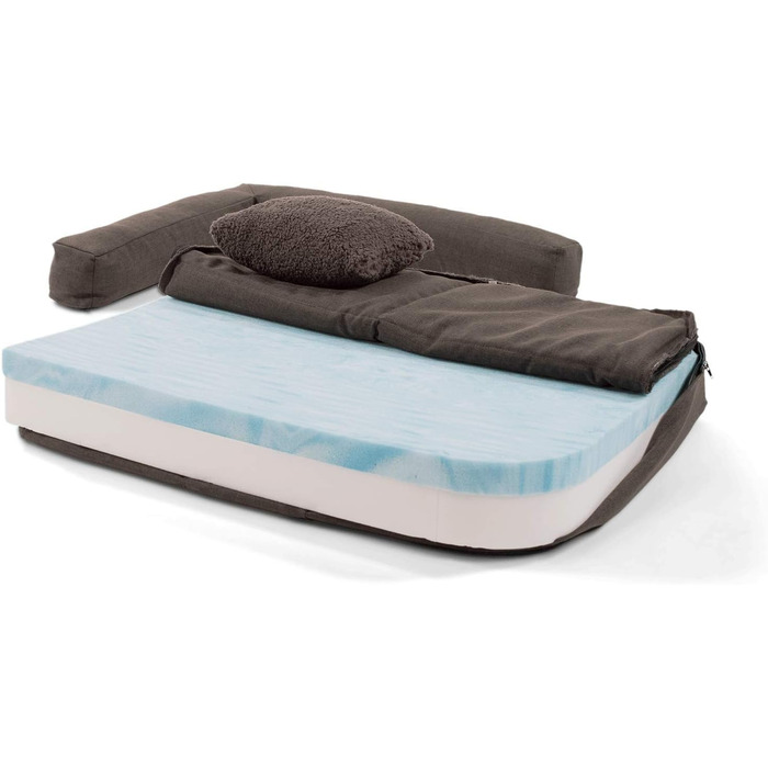 Ортопедичне собаче ліжко Brunolie Odin, зручне та миється, розмір S (80x60 см), колір темно-коричневий