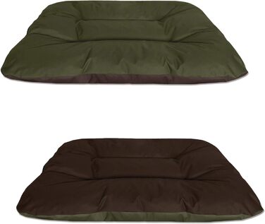 Кругле/овальне лежанка для собак BedDog® REX, L, Бордо-сірий, 120x100x14 см, з можливістю перевертання, велика, для дому та вулиці, з м'яким наповнювачем