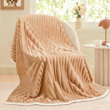 Водонепроникний коврик для собак Luciphia, великий, ультрам'який, заспокійливий, з високим ворсом, фланелевий накид, довговічний та теплий, захист меблів (диван, ліжко), ковдра для тварин, машинне прання, XL (85''x57'') (Warm Caramel, XL(85''x57''))