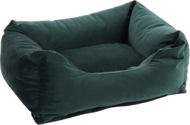 Лежанка для собак Flamingo Elena, зелена, прямокутна, 65x50x20 см, антислизька, миється, м'яка, люкс-дизайн