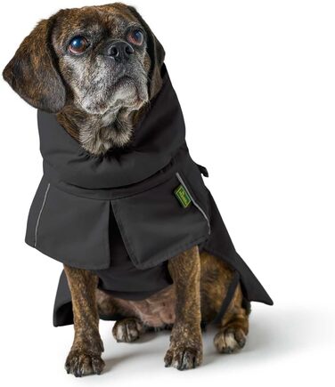 Теплий водовідштовхуючий теплий зимовий накид для собак HUNTER NORDBY, чорний, для маленьких собак, з відбиваючими елементами, машинне прання, розмір 44