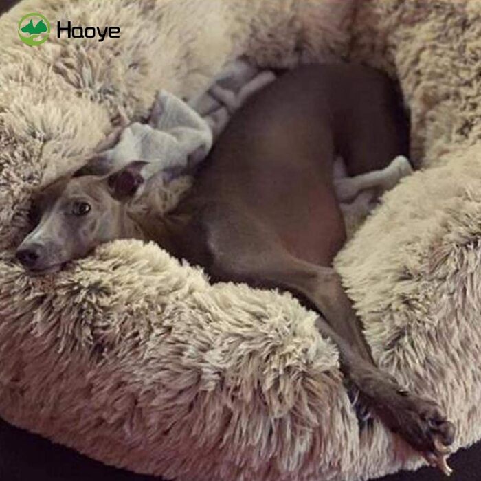 Ортопедичне ліжко для собак великих порід, Khaki, Ø 110 см. М'яке, зручне, з м'якою оббивкою, для дому, велике, миється