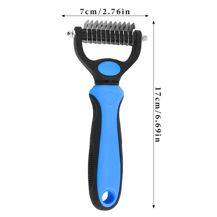 Бурштук для видалення ковтунів у котів, гребінець для собак, двосторонній гребінець для котів під час линьки | Догляд за домашніми тваринами, щільна, пряма щітка, двостороння, сталевий гребінець для довгошерстих котів