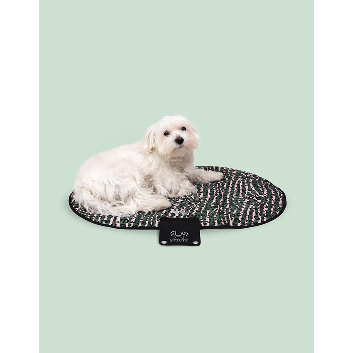 Килимок для собак United Pets Lazy Dog Mat – портативне лежання для собак, складний, для ресторану та подорожей, легкий, чорний/зелений