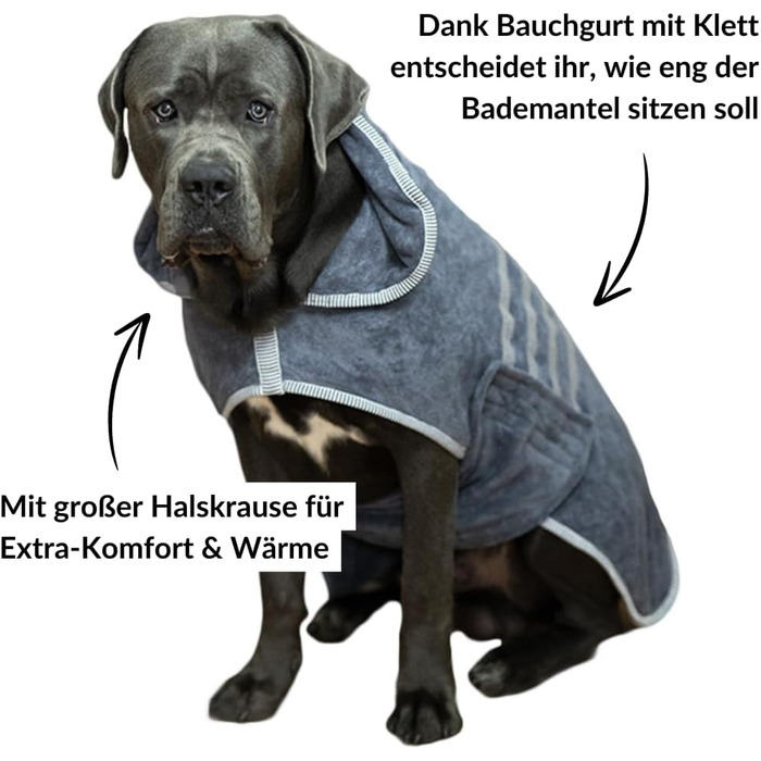 Преміум халат для собак - великі породи (XXL) - м'який та придатний для прання при 40°C - для зими та літа