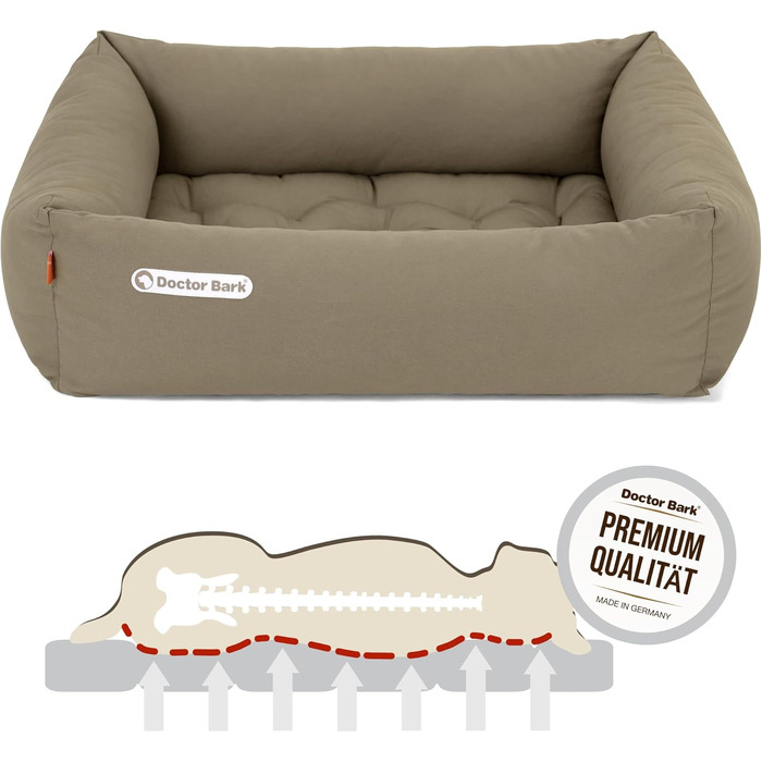 Ортопедичне ліжко для собак Doctor Bark - зручне та гігієнічне, 70x60 см, золото-коричневе (S)