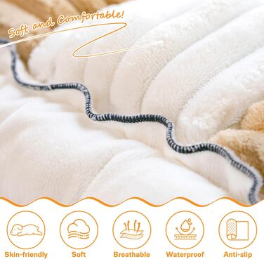 Незнімний чохол на автокрісло для собак, ворсистий килимок для домашніх тварин на заднє сидіння, водонепроникний та стійкий до подряпин килимок для подорожей, м'який захист для автомобілів, вантажівок та позашляховиків (63 x 138 см), в клітинку, світло-ко