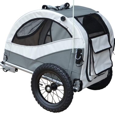 Papilioshop Kuma: візок для собак, причіп для велосипеда, а також переносний лежак для тварин. Легкий та стабільний, ідеальний для прогулянок та транспортування. Сірий колір.