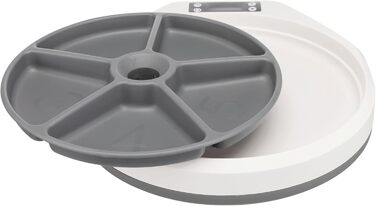 Автоматична годівниця для тварин TRIXIE TX4+1, 5×0,25 л, біло-сіра, регульована