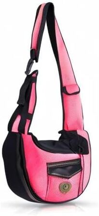 PETCUTE Сумка-переноска для собак, для маленьких собак, портативна, вільні руки, переноска для цуценят, дихаюча сітка, транспортна сумка, 9 кг (Рожева)